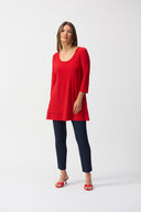 JOSEPH RIBKOFF RADIANT RED FLARED TUNIC STYLE 251969