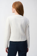 JOSEPH RIBKOFF WINTER WHITE BOUCLÉ JACKET WITH CHAIN DETAIL STYLE 251972