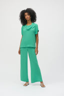 Joseph Ribkoff Garden Green Gauze Cowl Neck Straight Top Style 252055