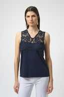 Joseph Ribkoff Jersey Straight Camisole With Guipure Detail Style 252076