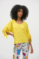 Joseph Ribkoff Citrus Textured Woven Boxy Top Style 252129