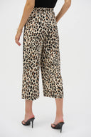 Joseph Ribkoff Beige/Black Woven Animal Print Culotte Pants Style 252235