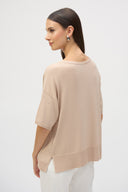 Joseph Ribkoff Parchment Sweater Knit Elbow Sleeve Pullover Style 252906