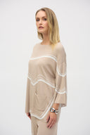 Joseph Ribkoff Dune/Ecru Abstract Print Pullover Style 252932