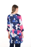 Frank Lyman Fuchsia/Blue Long Cardigan with Floral Print Style 256101