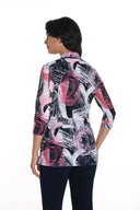 FRANK LYMAN NAVY/PINK 3/4 SLEEVE COVER UP STYLE 256350