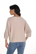 Frank Lyman Blush Sweater Knit Top with Floral Embroidery Style 256767U