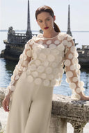 Frank Lyman Beige 3D Dot Top Style 258745U