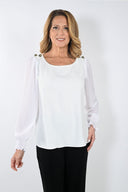 Frank Lyman Off-White Woven Top Style 233226