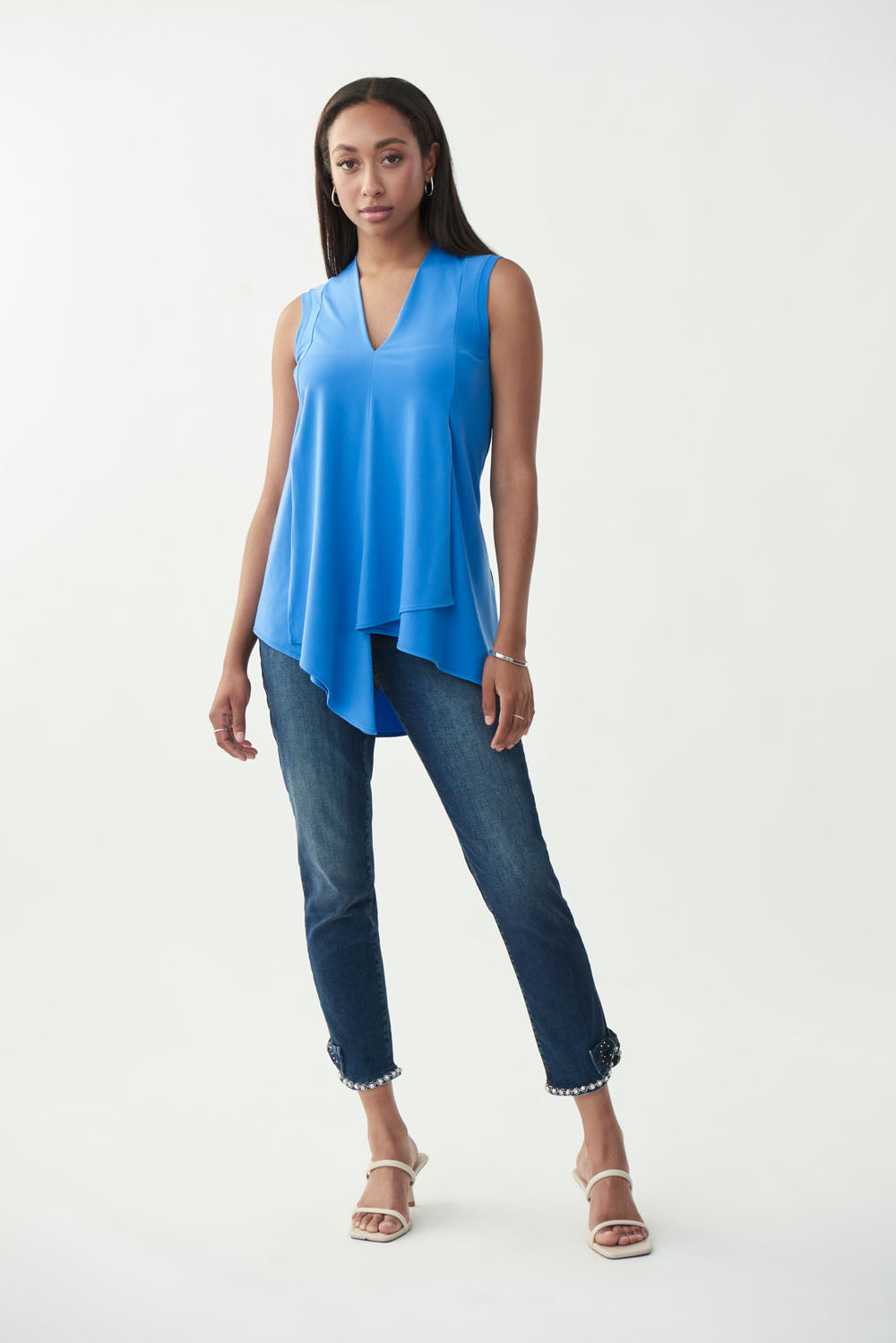 Joseph Ribkoff Aegean Sea Sleeveless V-Neck Tunic Style 161060