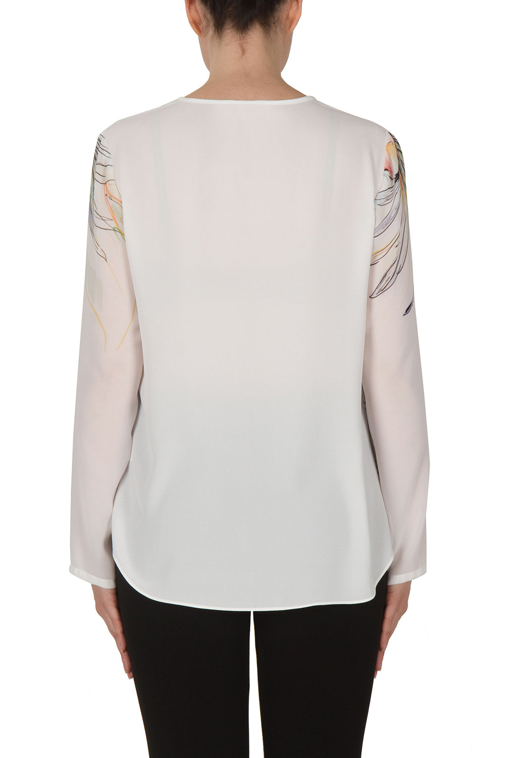 Joseph Ribkoff White-Yellow-Green Blouse Style 172628