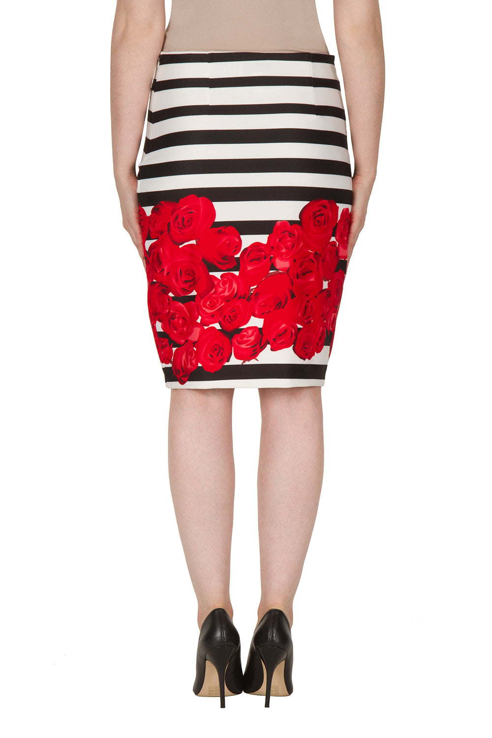 Joseph Ribkoff Black-White-Red Skirt Style 172749