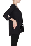 Joseph Ribkoff Black-Vanilla Tunic Style 173061