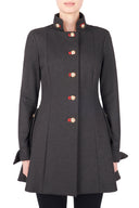 Joseph Ribkoff Charcoal Grey-Ruby Coat Style 173308