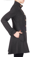 Joseph Ribkoff Charcoal Grey-Ruby Coat Style 173308