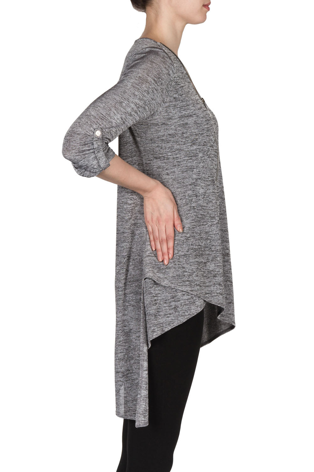 Joseph Ribkoff Silver Melange Tunic Style 173345