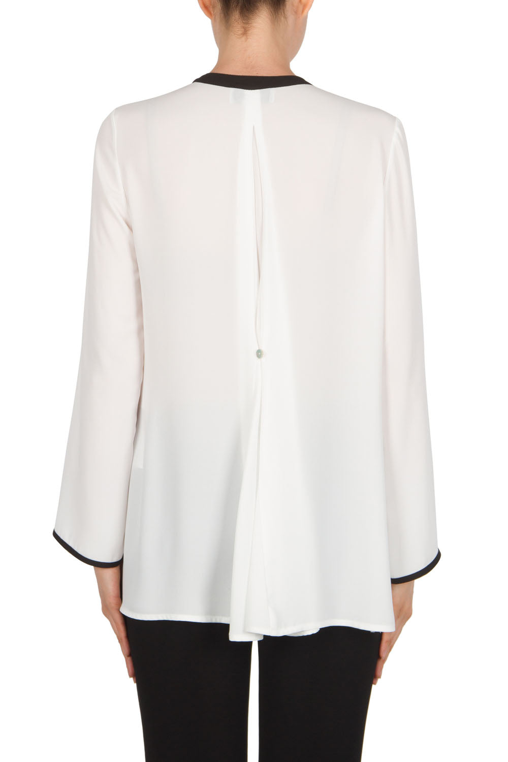 Joseph Ribkoff Off-White-Black Blouse Style 174276