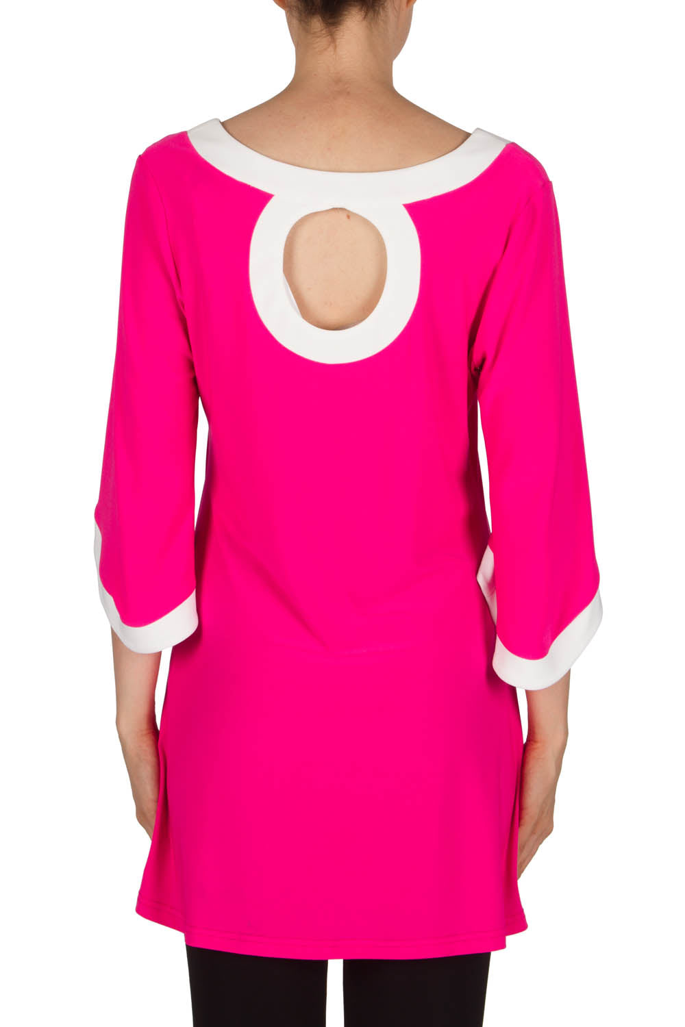 Joseph Ribkoff Neon Pink-Vanilla Tunic Style 181058