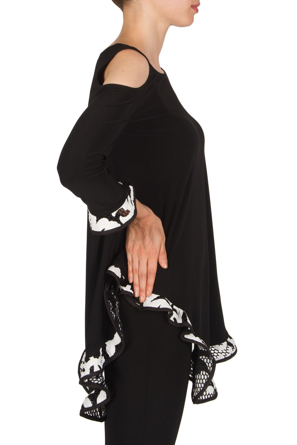 Joseph Ribkoff Black-White Tunic Style 181516