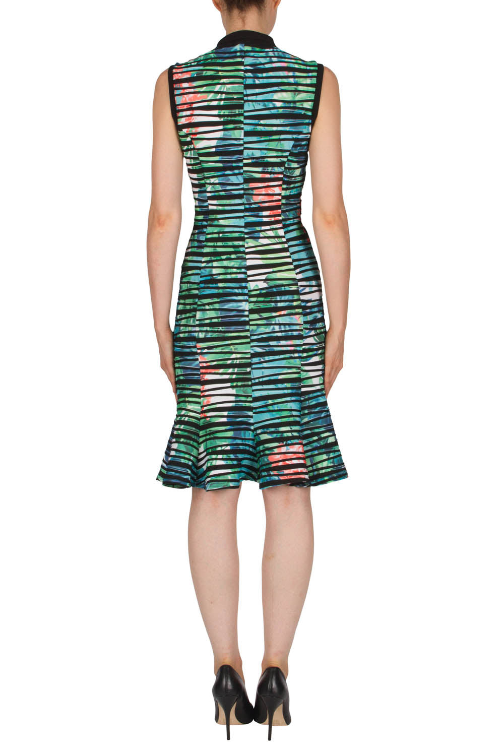 Joseph Ribkoff Teal-Multi-Black Dress Style 181696