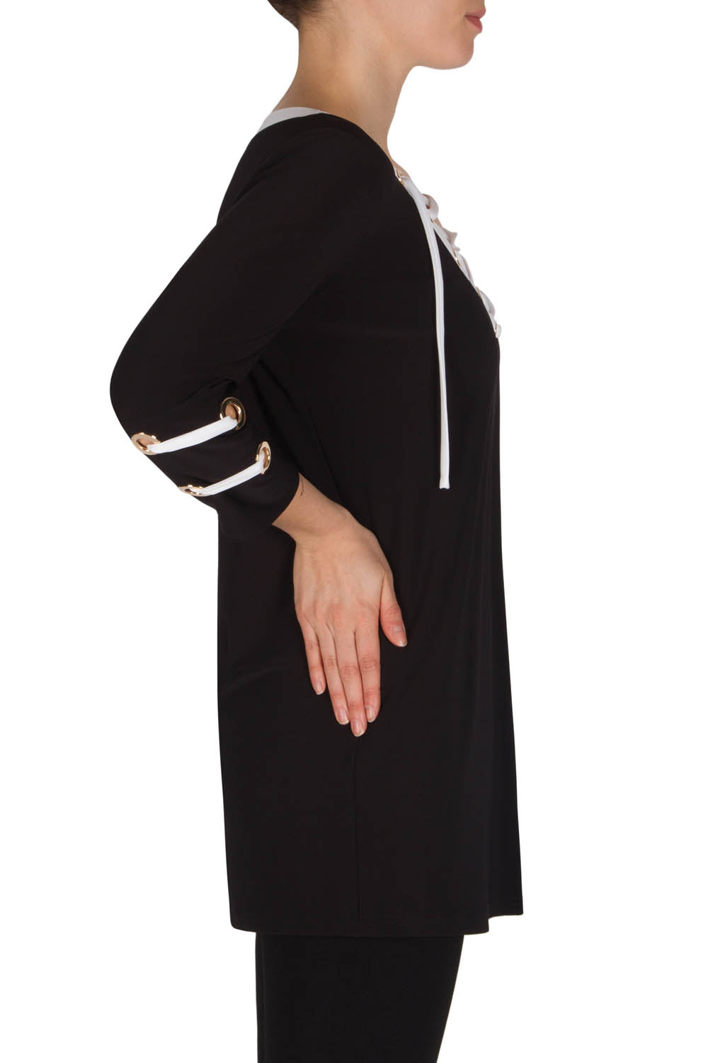 Joseph Ribkoff Black-Vanilla Tunic Style 182202