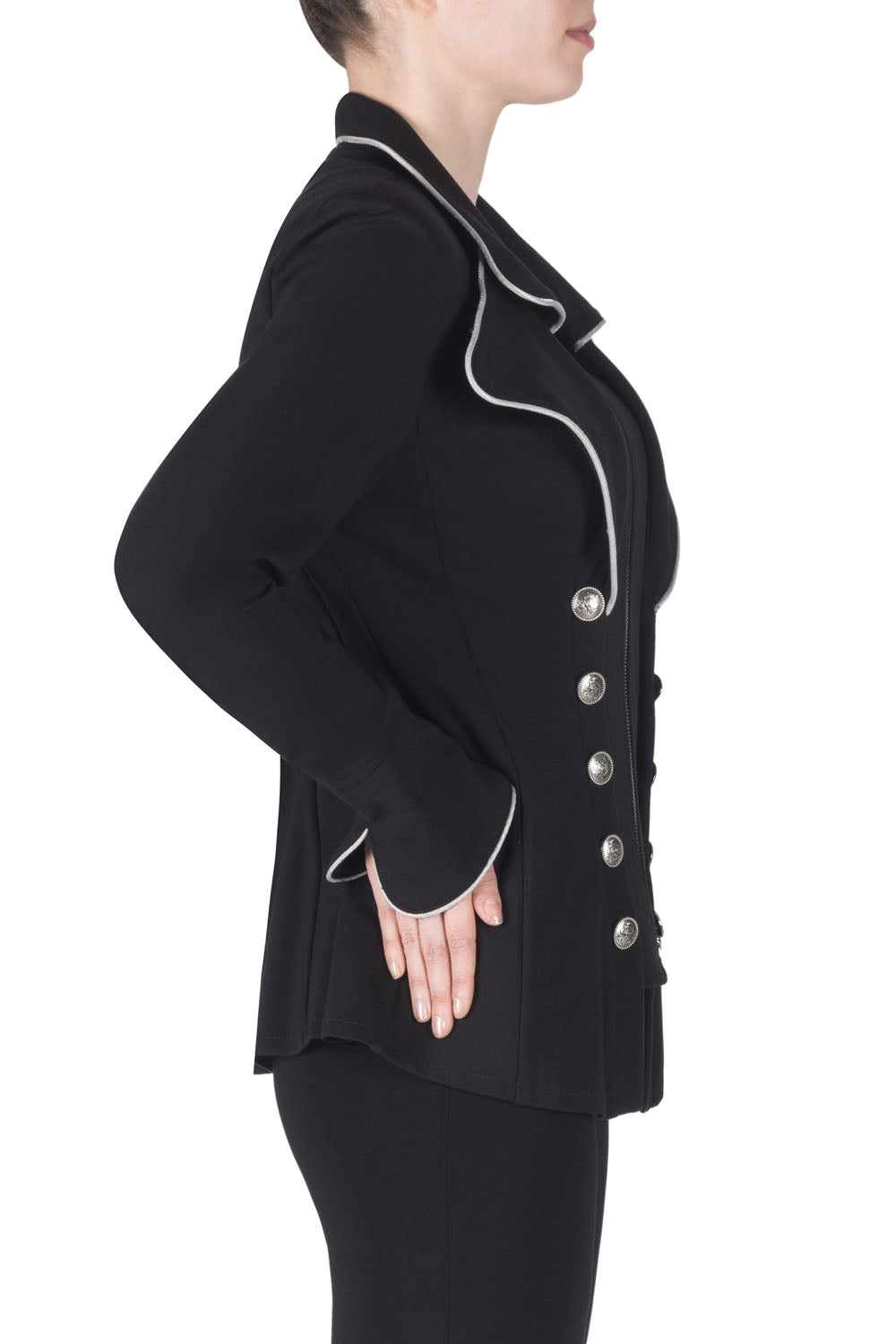 Joseph Ribkoff Black-Light Grey Jacket Style 183355