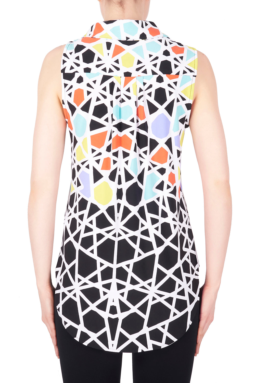 Joseph Ribkoff Black-White-Multi Tunic Style 183576