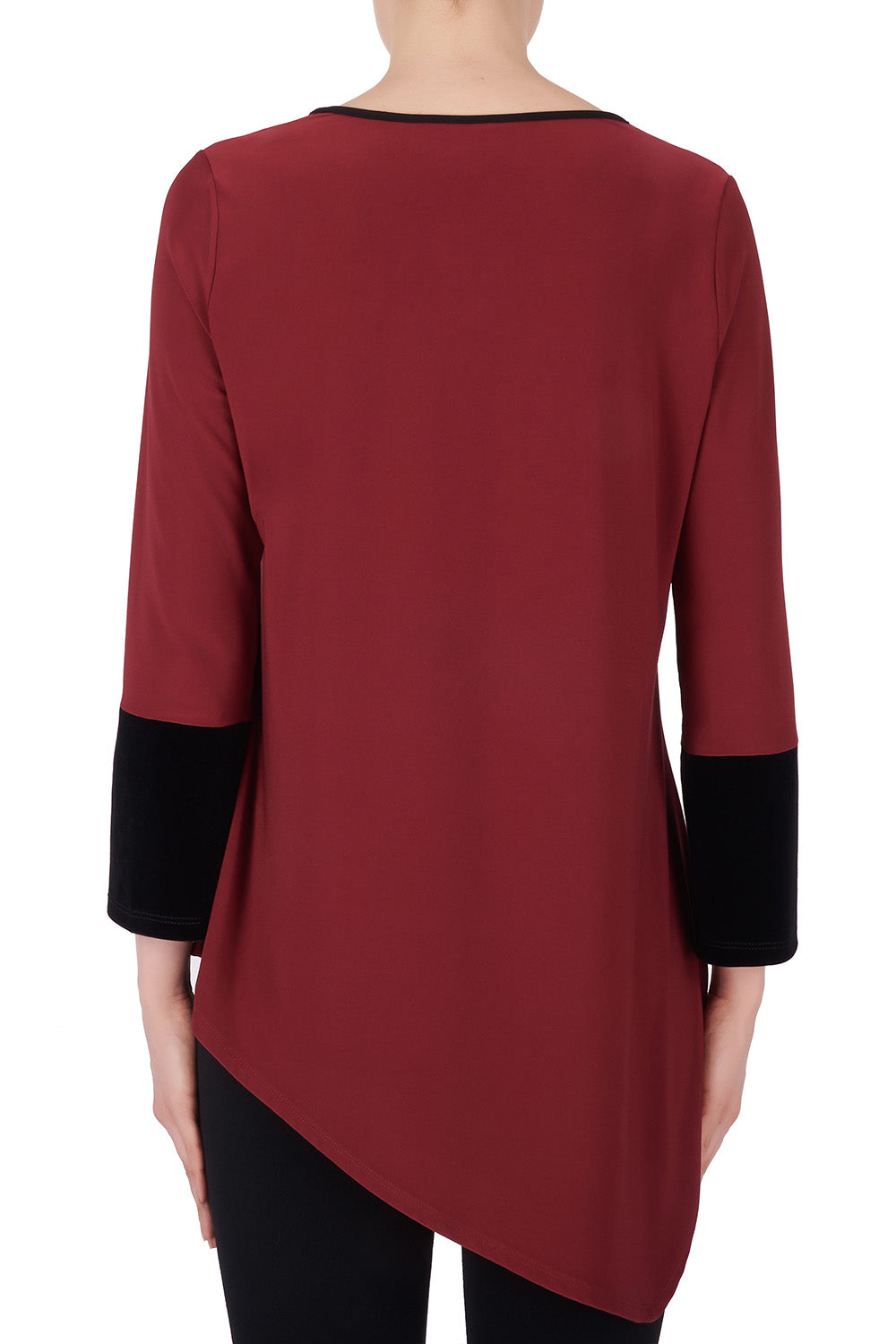 Joseph Ribkoff Cranberry-Black Tunic Style 184457