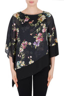 Joseph Ribkoff Black-Multi Tunic Style 184609