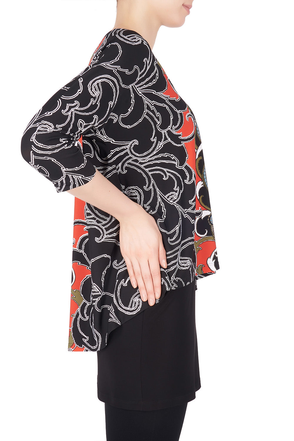 Joseph Ribkoff Black-Red Tunic Style 184674