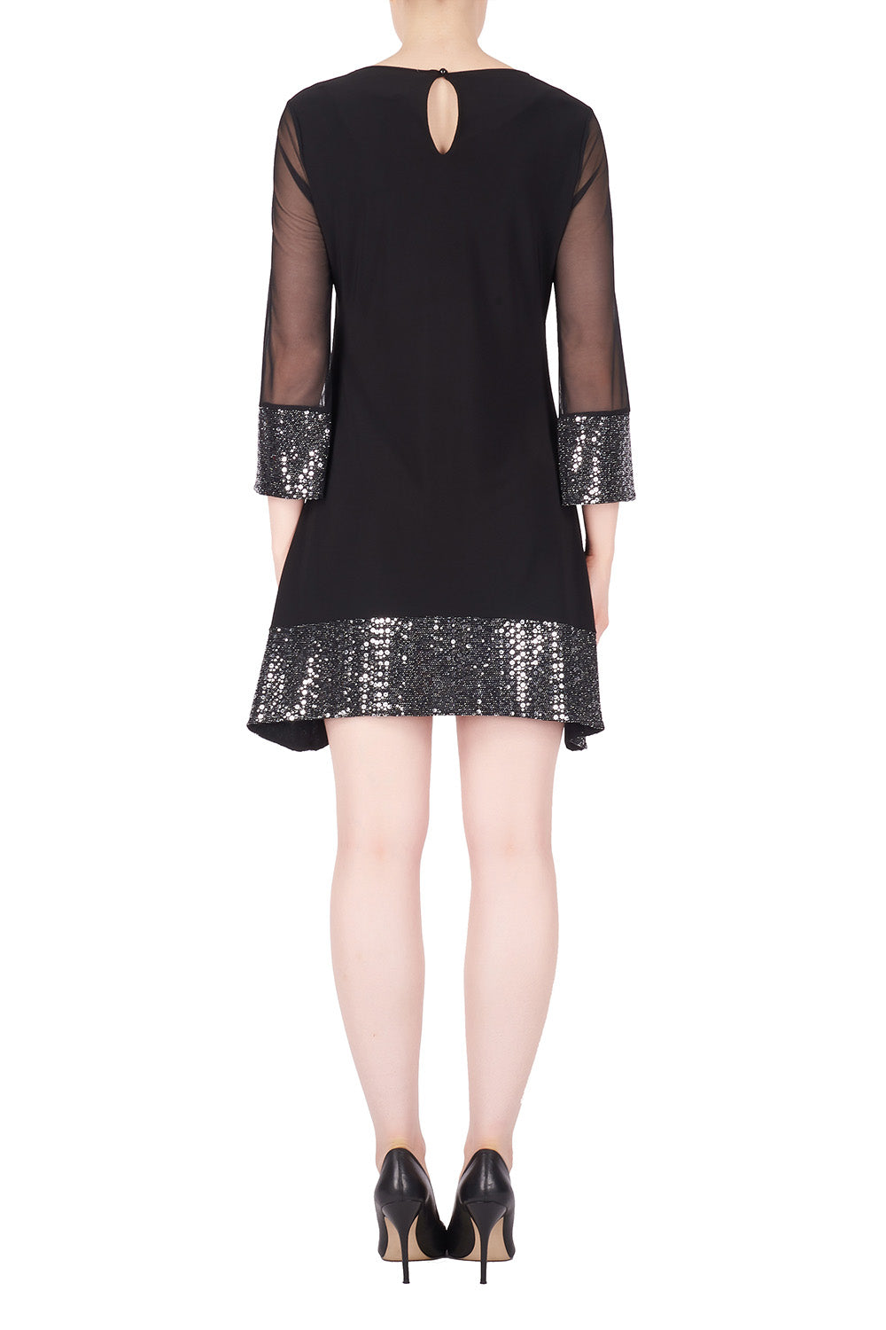 Joseph Ribkoff Black-Silver Tunic-Dress Style 184829