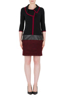 Joseph Ribkoff Black-Red-Cranberry Tunic-Dress Style 184845