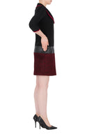 Joseph Ribkoff Black-Red-Cranberry Tunic-Dress Style 184845