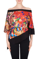 Joseph Ribkoff Black-Multi Top Style 191663