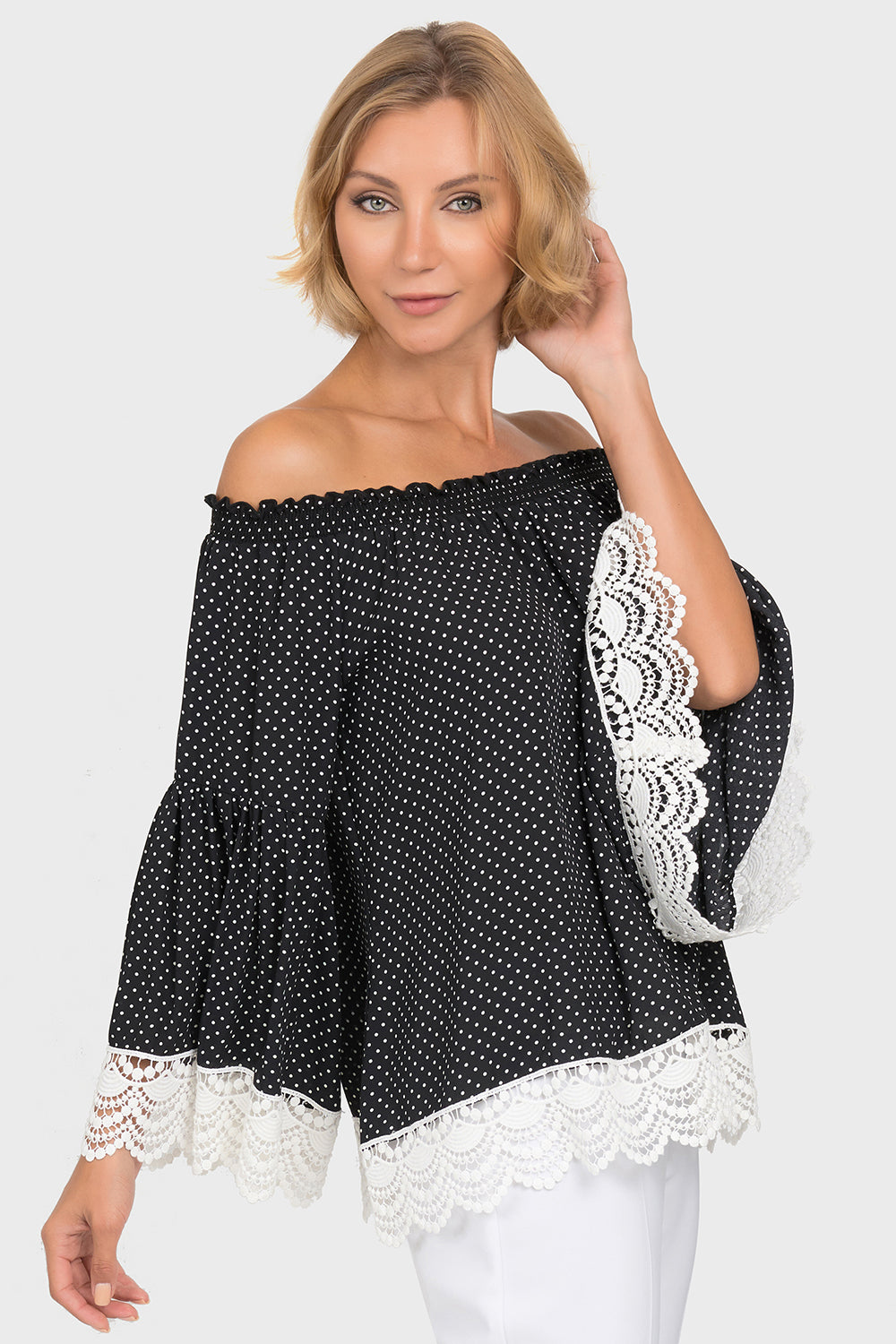 Joseph Ribkoff Black-White Top Style 192600