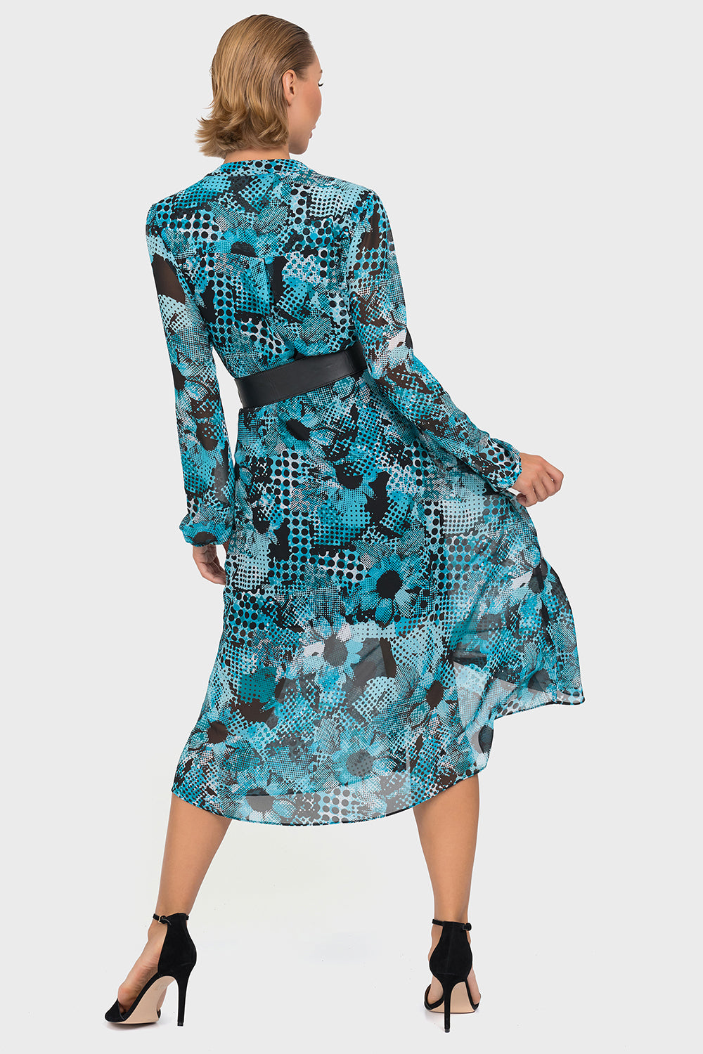 Joseph Ribkoff Black-Aqua Two Piece Dress Style 192608