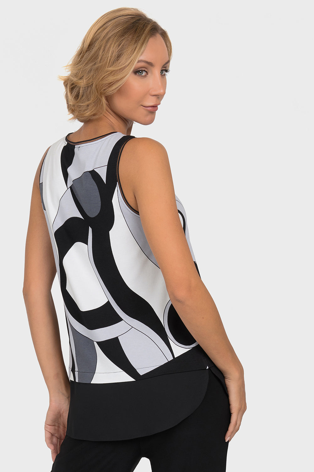 Joseph Ribkoff Black-Grey-White Cami Style 192825