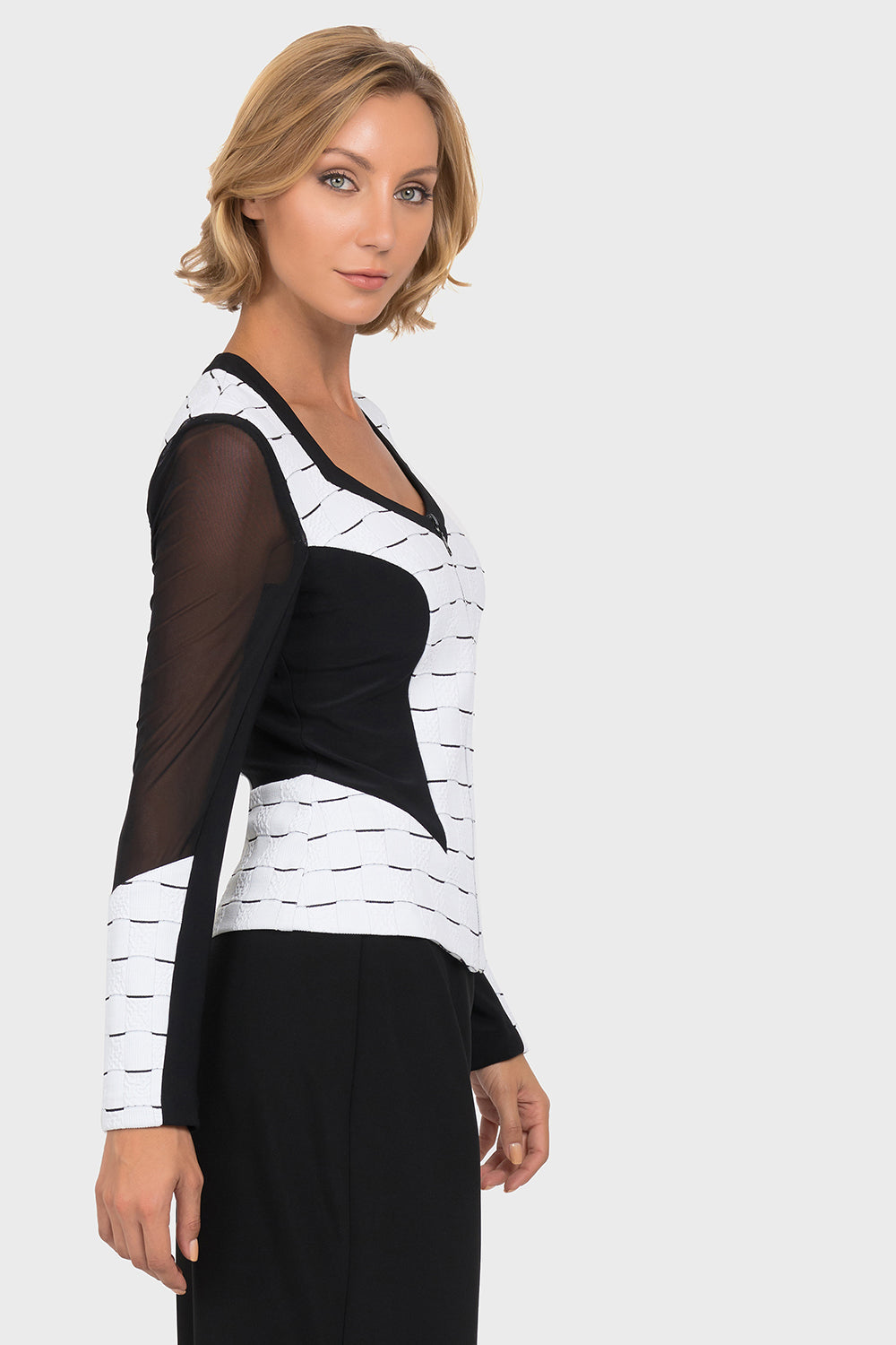 Joseph Ribkoff White-Black Jacket Style 192884