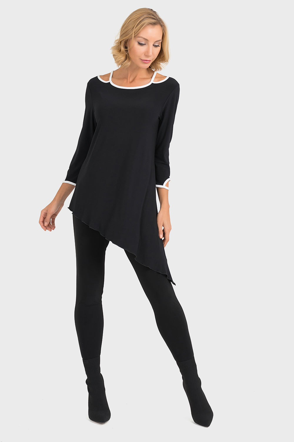 Joseph Ribkoff Black-Vanilla Tunic Style 193077