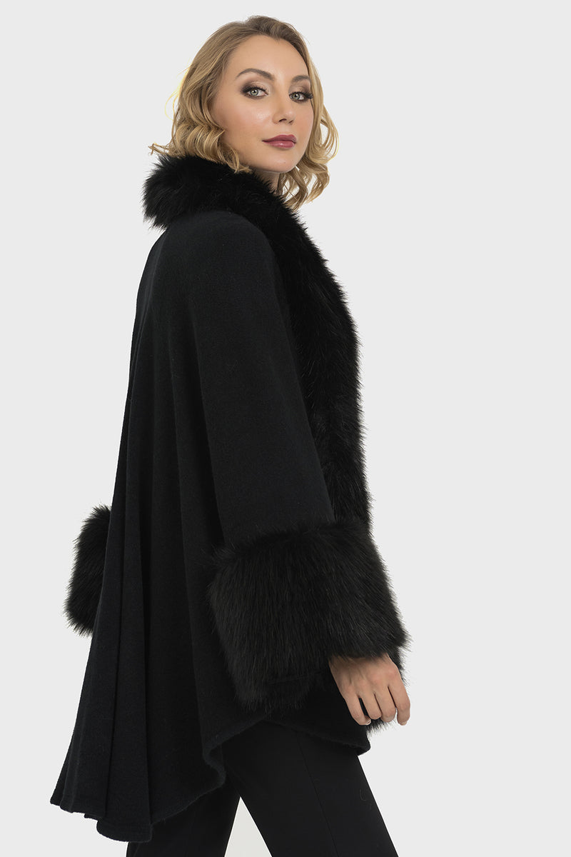 Joseph Ribkoff Black Fur Coat Style 193879 – Luxetire