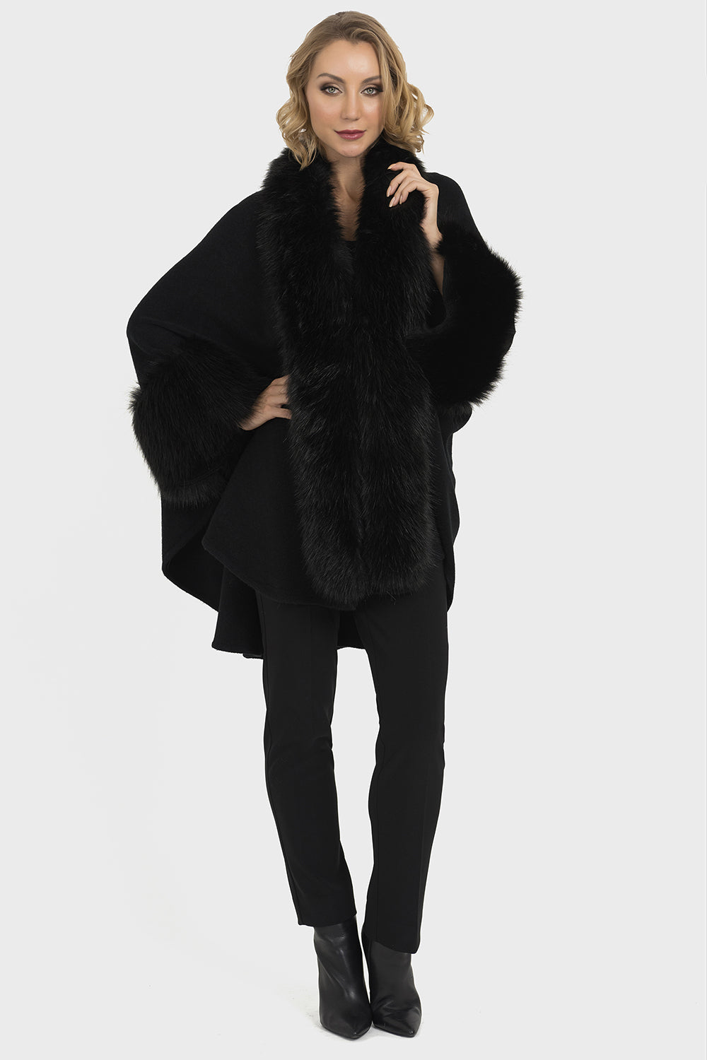 Joseph Ribkoff Black Fur Coat Style 193879 – Luxetire