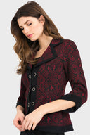 Joseph Ribkoff Black-Red Jacket Style 194665