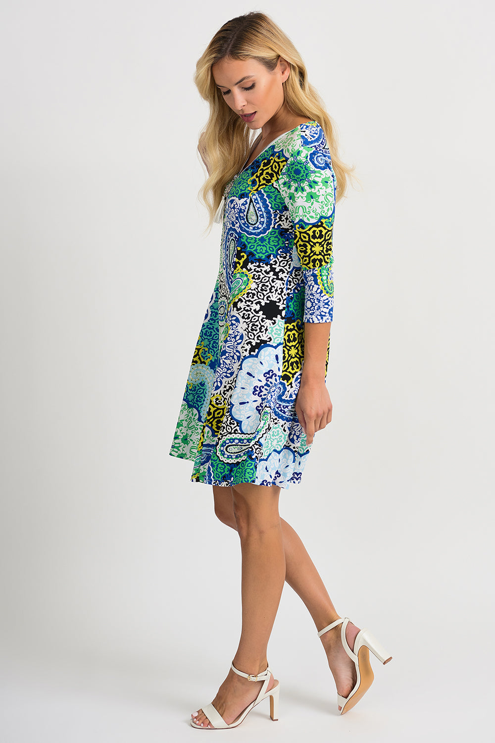 Joseph Ribkoff Blue-Multi Dress Style 201408