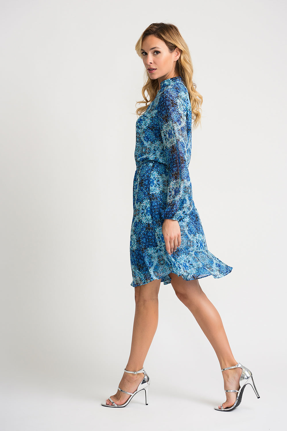 Joseph Ribkoff Blue-Multi Dress Style 202118