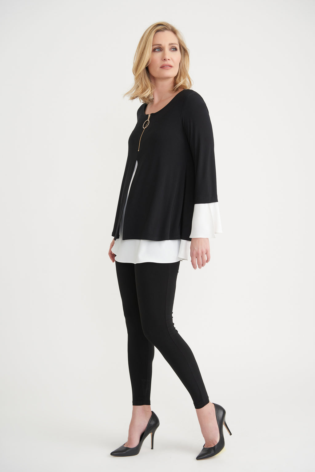 Joseph Ribkoff Black-Vanilla Tunic Style 203356