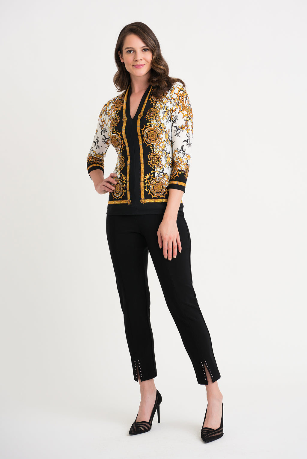 Joseph Ribkoff Black-Gold Top Style 204203