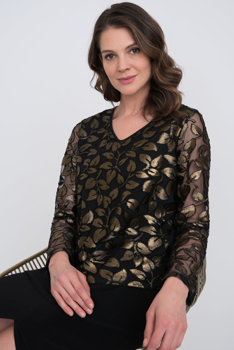 Joseph Ribkoff Black/Gold Tunic Style 204388 – Luxetire