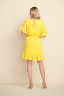 Joseph Ribkoff Lemon Ruffle Sleeve Dress  Style 212217