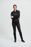 Joseph Ribkoff Black Perforated Sweatshirt Style 212906