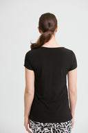 Joseph Ribkoff Black V-neck T-Shirt Style 213338